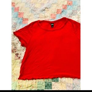Really cute cropped red shirt